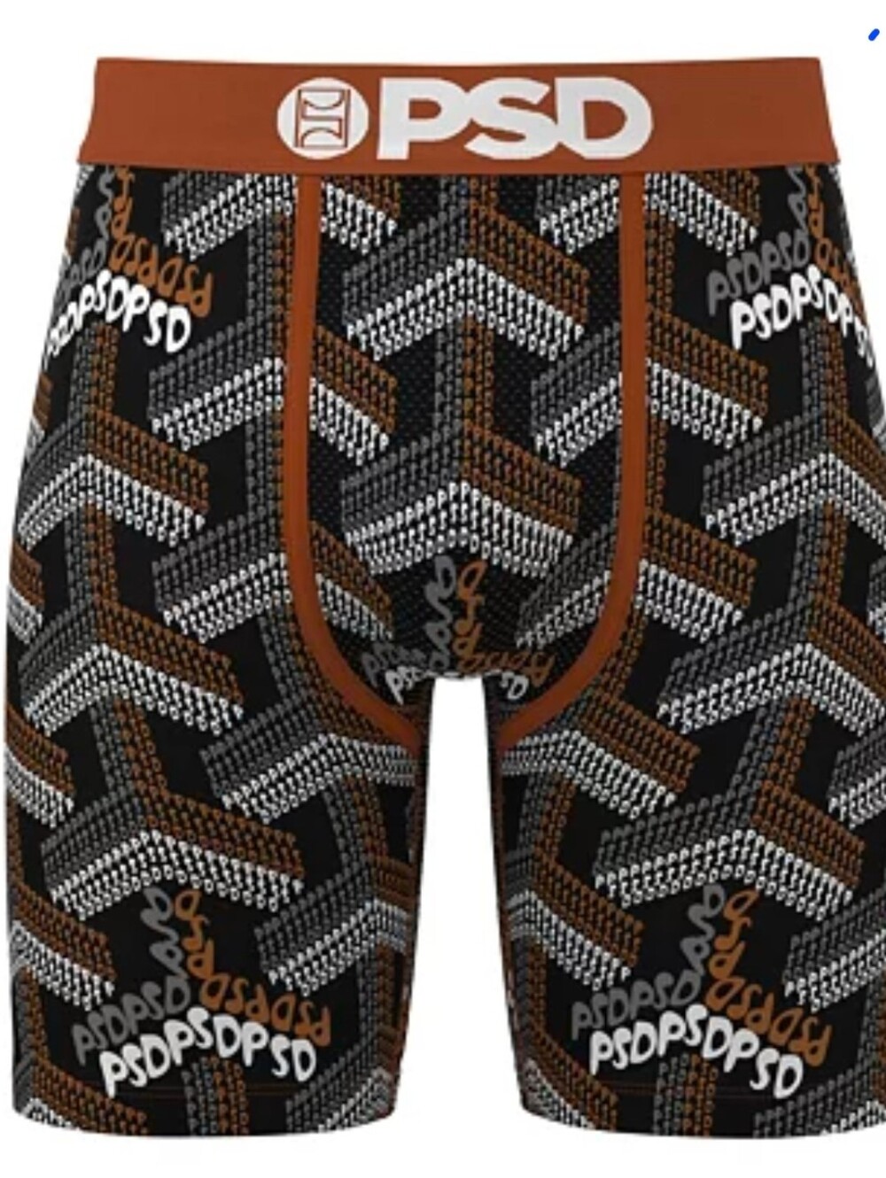 PSD Underwear Men's Labyrinth Boxer Briefs: BLACK/BROWN: NEW WITH TAGS: S